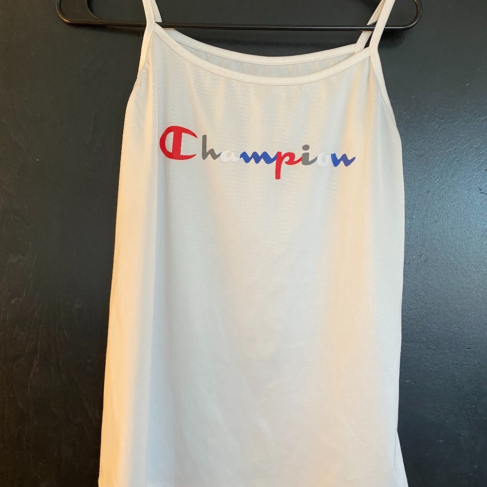 White Champion Tank Top